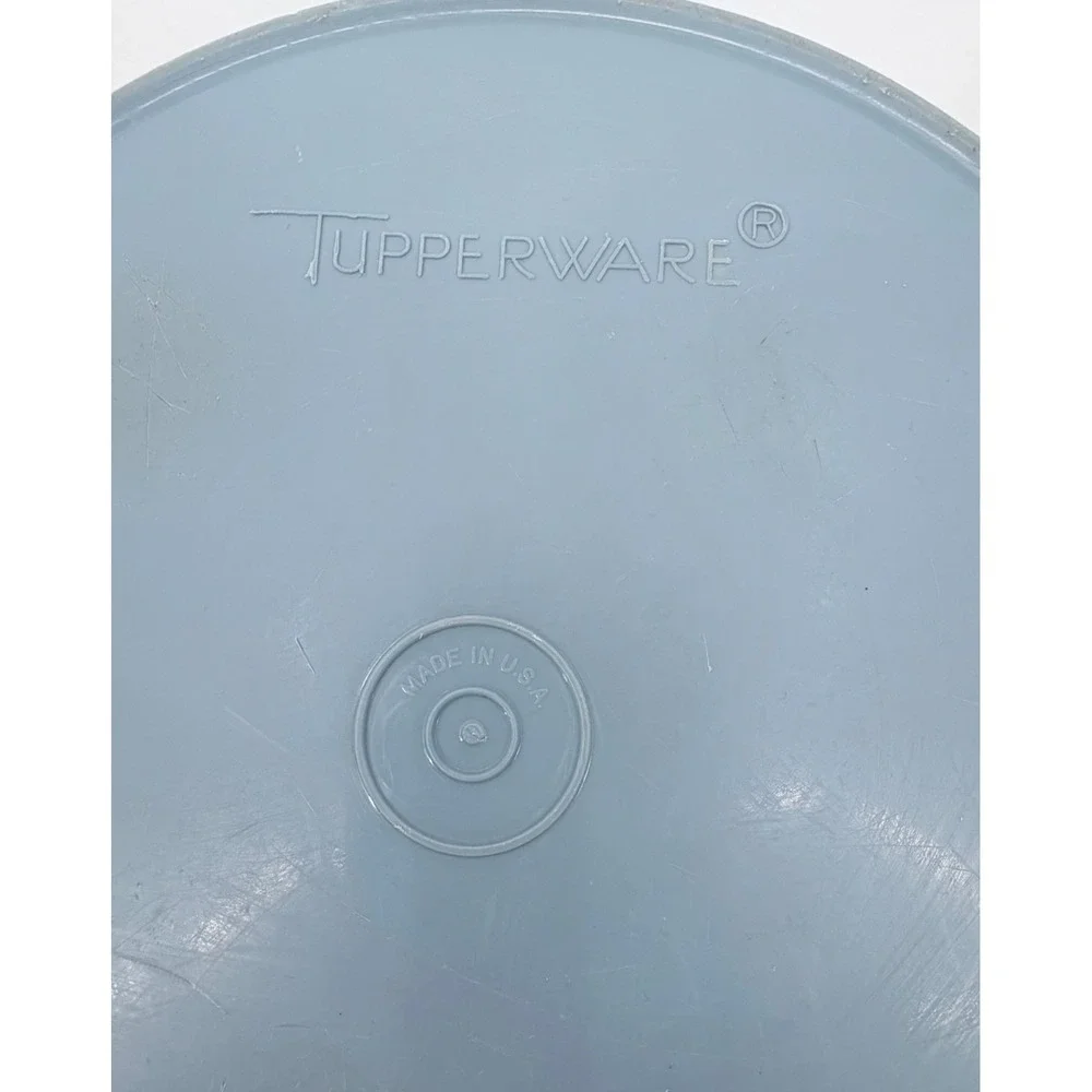 Tupperware Canister Blue Vintage Servalier Sunburst Lid Storage